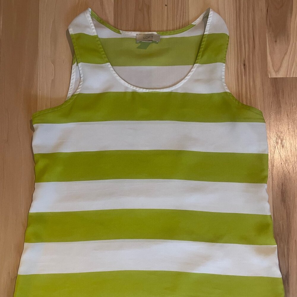 LOFT sleeveless striped blouse, size S